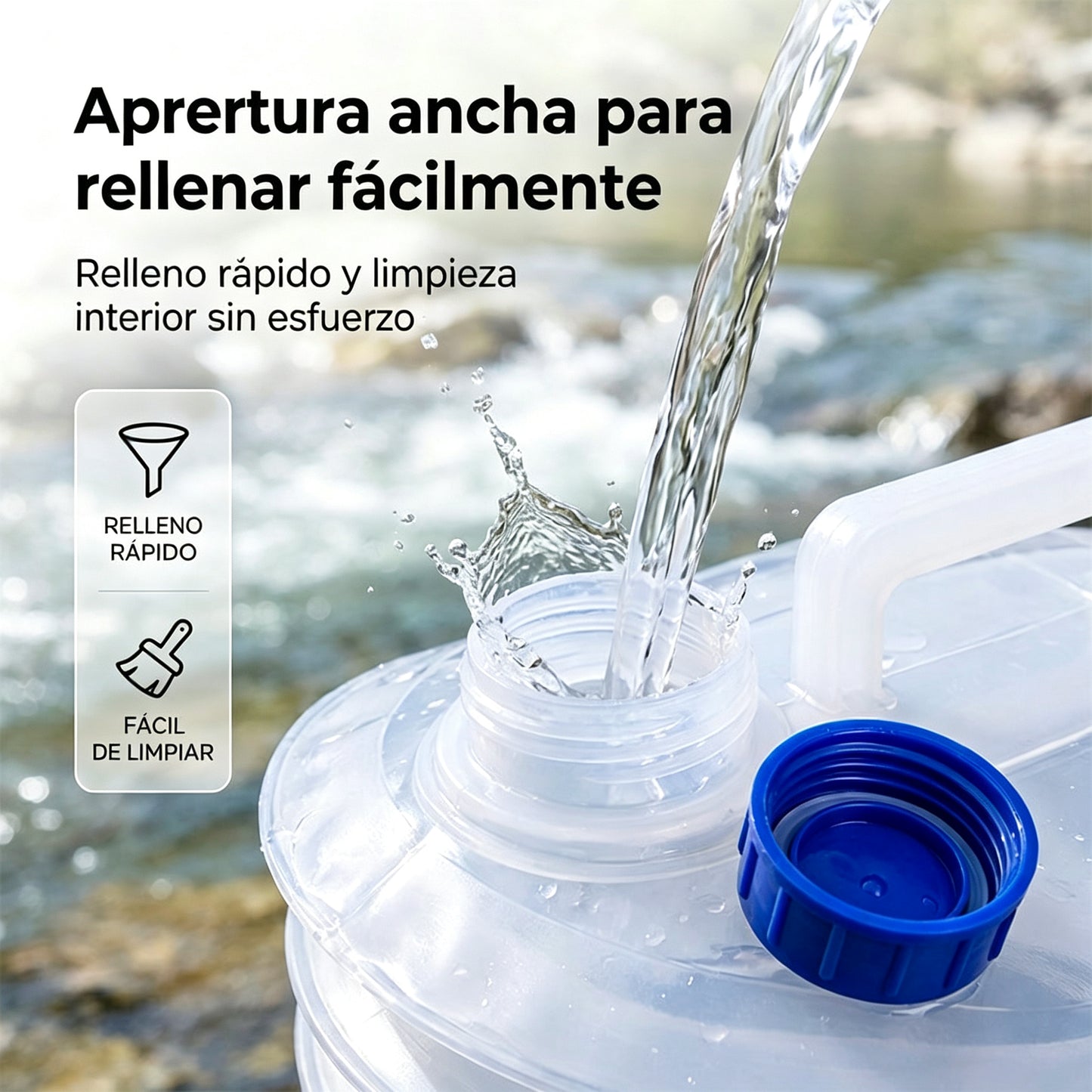 💧🚰 Összecsukható víztartály csappal – 5 literes űrtartalom, kompakt és praktikus, ideális kempingezéshez 🏕️✨