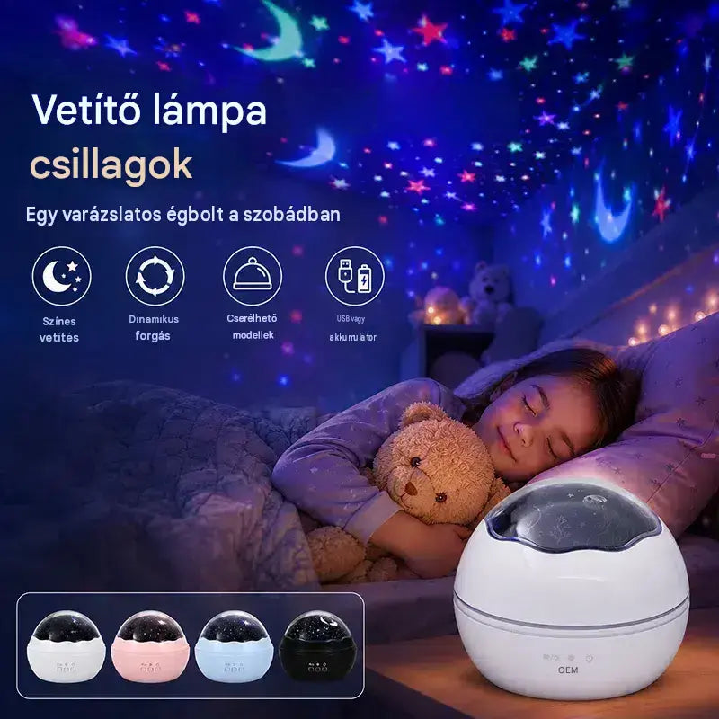🌠✨Csillagos Égbolt Projektor, Éjszakai Fény ⎜ Forgó LED Lámpa🎁