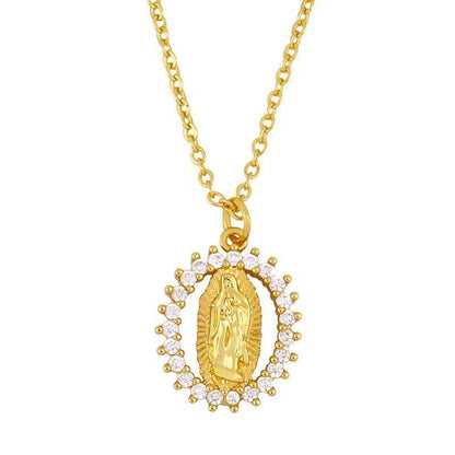 【Kúpte 1 a získajte 1 zadarmo】✨Luxusný náhrdelník, zlatý reliéfny prívesok Panna Mária