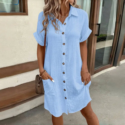 🎁50% kedvezmény🎉 S-2XL méretek 😍 Stílusos, rövid ujjú ruhák, könnyűek és lélegzőek [Utánvétes fizetés]