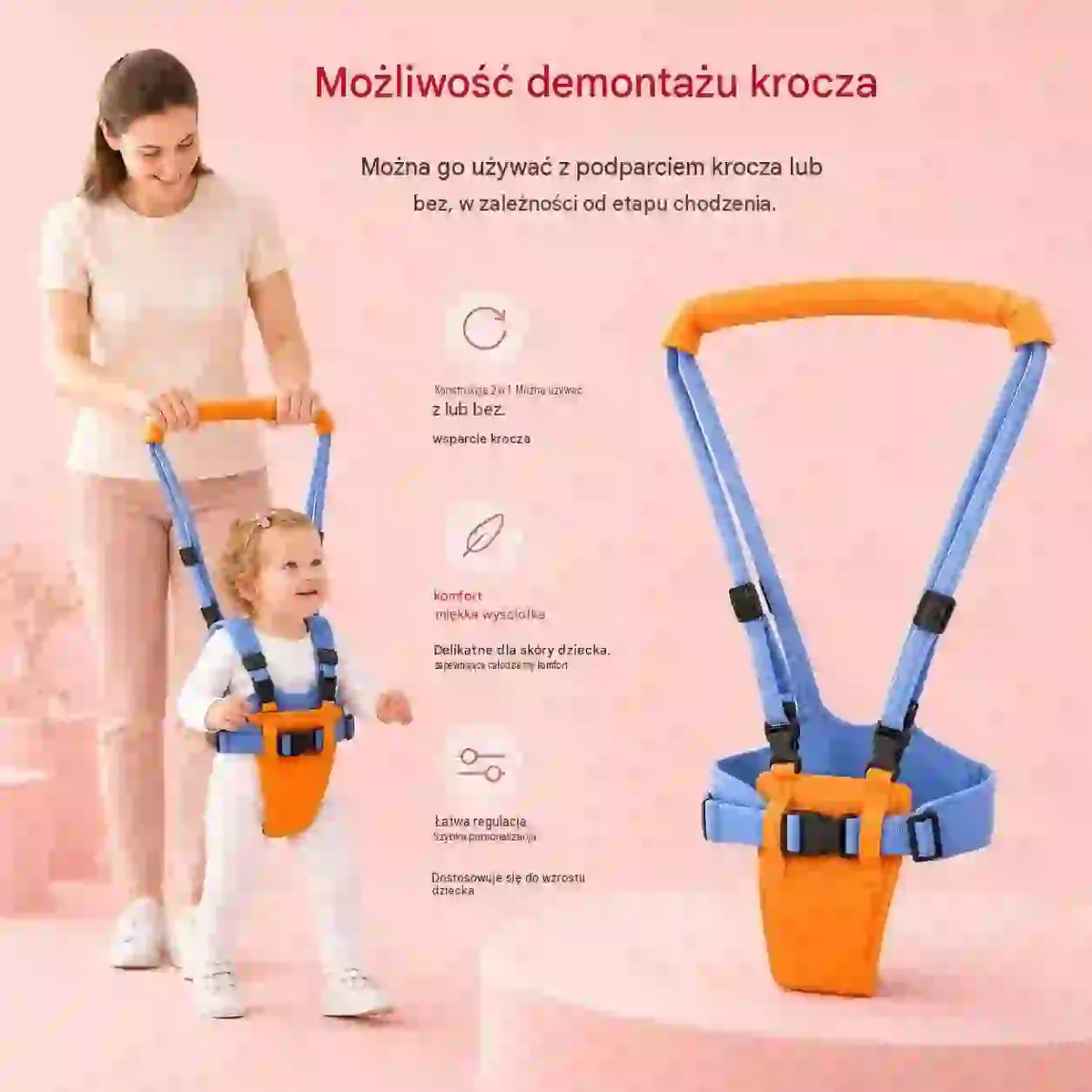👶🚶 Regulowane nosidełko dla dziecka z odpinanym siedziskiem biodrowym