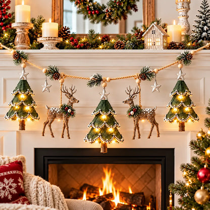 🌲🦌Világító karácsonyi füzér erdei motívumokkal✨
