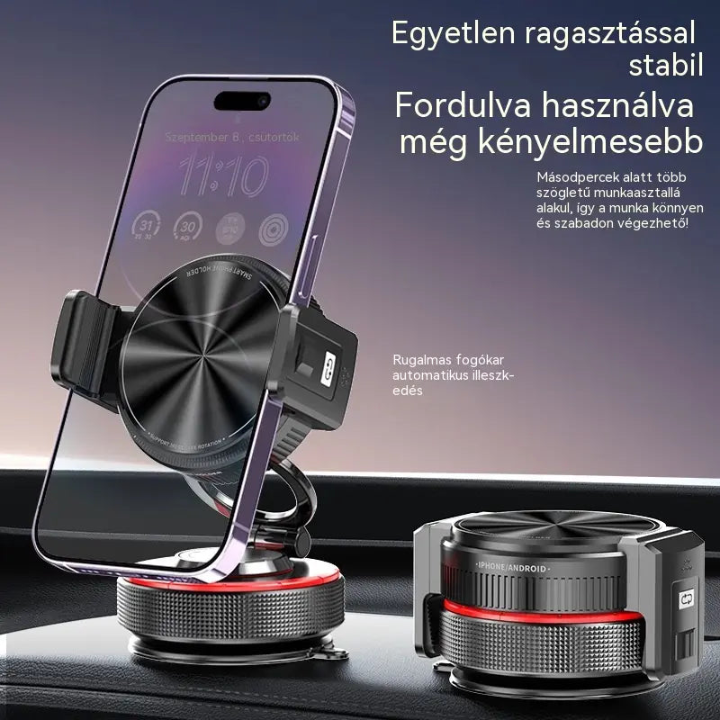 📱 50% kedvezmény! Autós telefontartó tapadókoronggal és 20 N mágneses erősségű elemmel, teleszkópos karral és 360°-os forgathatósággal. Stabil és összecsukható! ✨🚗