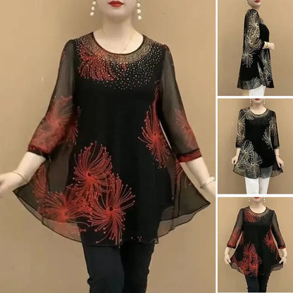 🔥🔥50%OFF【M-4XL】Divatos sifon ing hímzett virágokkal a nők számára 2026