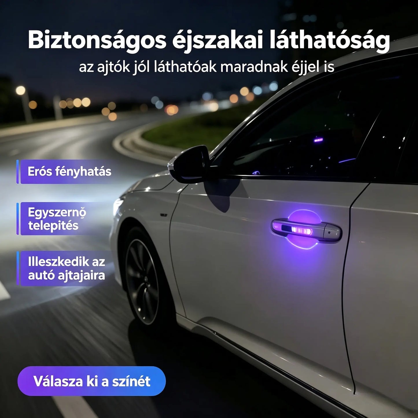 🔥4 darab 8900 Ft ✅💥Többfunkciós LED-es ütközésvédelmi villogó ajtójelző lámpa autókhoz és motorkerékpárokhoz