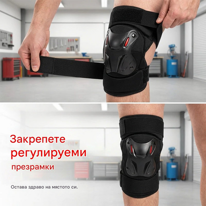 🏍️ Възползвайте се от 40% отстъпка, когато купувате сега! 🛡️ Комплект бандажи за колене и лакти за мотоциклет – Удароустойчиви, с регулируеми презрамки и дишаща подплата – безопасност, необходима за шофиране, каране на кънки или каране на велосипед 💪