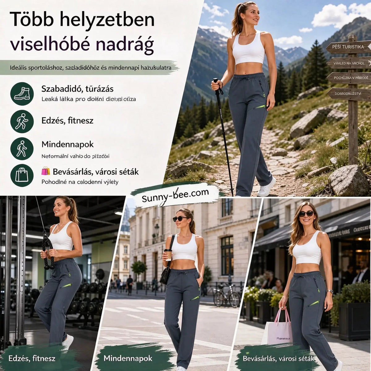⏳ Korlátozott ideig tartó ajánlat 🔥 Női, egyenes szabású cargo nadrág – Gumis derékrész; tökéletes munkához, utazáshoz és mindennapi viseletre 👖✨