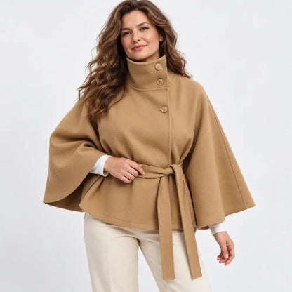 🧥Magas gallérú női köpeny kabát, különleges megjelenés,elegáns őszi-téli viselet🤎