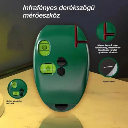 🔴 2 az 1-ben derékszögű lézeres szintező – Gyors, pontos igazítás csapózsinór nélkül