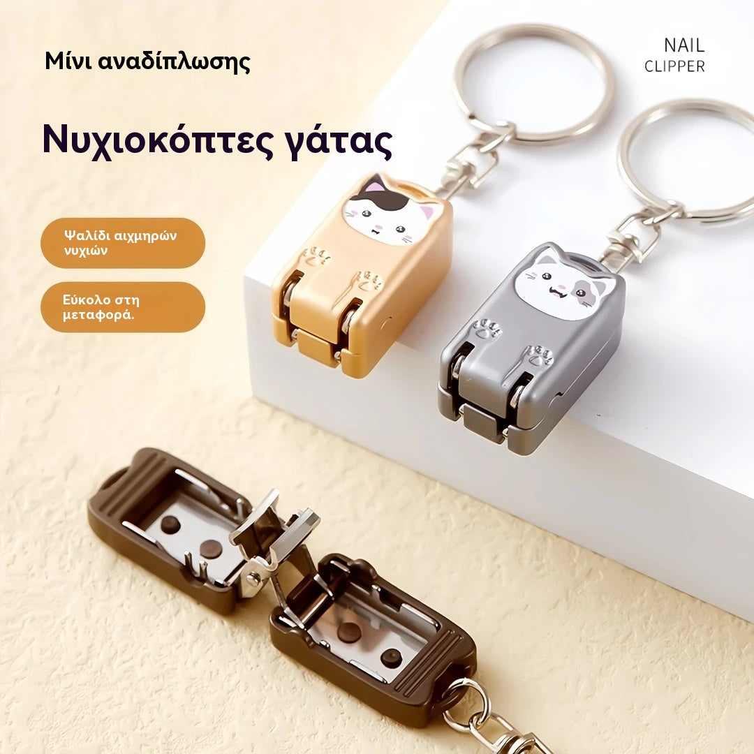 🐱✂️ Mini skladacie klieštiky na nechty s ochranou proti striekaniu