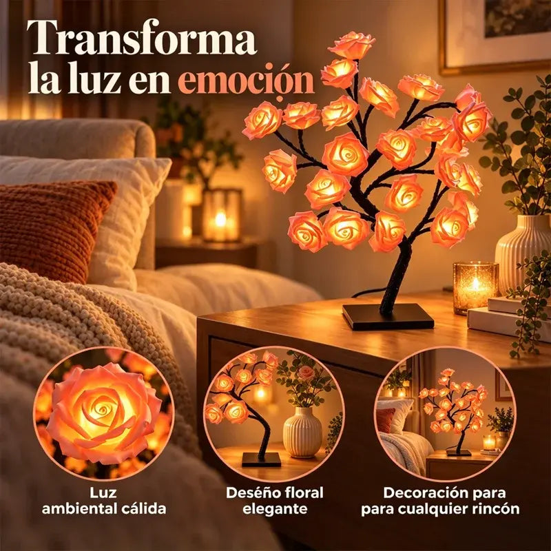 Rózsafa alakú éjszakai fény – USB LED asztali lámpa
