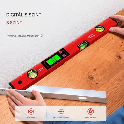 🔧📐 Többfunkciós precíziós mágneses vízmérték digitális LCD kijelzővel