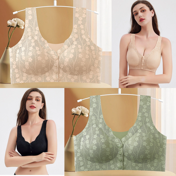 😍【Compra 1 y llévate 1 gratis】❤️【40-100 kg】2026 Nuevo sujetador de cierre frontal sin aros para mujer, tirantes sin costuras, push-up y antiflacidez-
