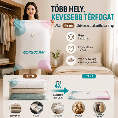 🧳 5 tétel ára 9000 Ft 💨 Nagy, összenyomható vákuumos tárolózacskó: nem igényel pumpát, szivárgásmentes és ideális helytakarékosságra bőröndökben és otthon ✈️