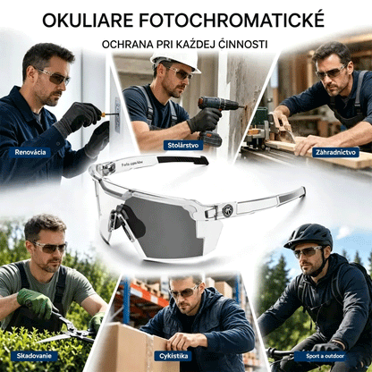 Viacúčelové ochranné okuliare pre prácu a šport – odolné voči prachu a vetru, s UV400 ochranou pre stolárske práce, domáce opravy, autoservis, záhradníctvo a jazdu na bicykli.