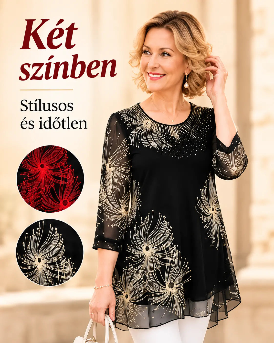 🔥🔥50%OFF【M-4XL】Divatos sifon ing hímzett virágokkal a nők számára 2026