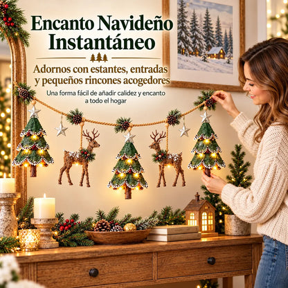 🌲🦌Világító karácsonyi füzér erdei motívumokkal✨