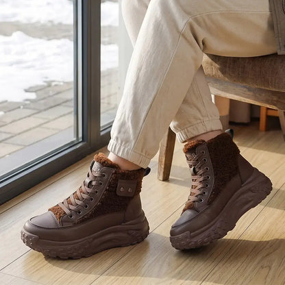 👟✨Bélbéléssel ellátott női téli bakancs, vastag talppal😍