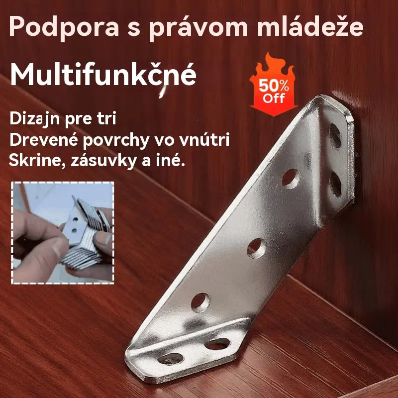 【10 držiakov + 70 skrutiek】 Vystužený nerezový uholník 90° – Multifunkčná podpera na opravu a spevnenie nábytku 🛠️