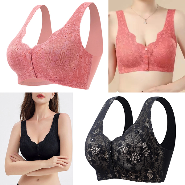 😍【Compra 1 y llévate 1 gratis】❤️【40-100 kg】2026 Nuevo sujetador de cierre frontal sin aros para mujer, tirantes sin costuras, push-up y antiflacidez-