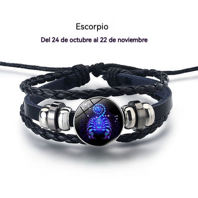 💎🌙🔥Αγοράστε 4 και πάρτε 4 δωρεάν🔥Βραχιόλι με φωτεινό ζώδιο｜Δερμάτινο πλεκτό προστατευτικό βραχιόλι｜Προσέλκυει τύχη και ευημερία