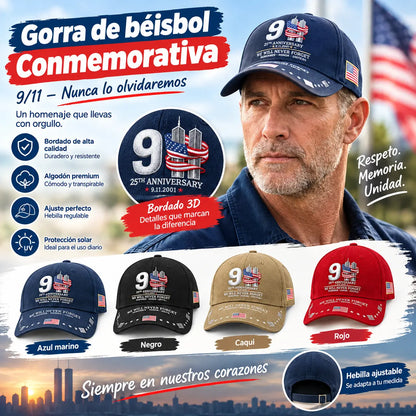 Czapka z daszkiem upamiętniająca 25. rocznicę zamachów z 11 września: „Nigdy nie zapomnimy” – patriotyczna czapka okolicznościowa unisex 🧢