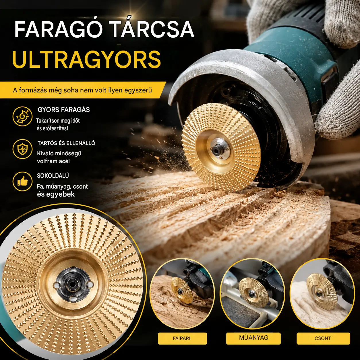 ⚙️🧰【3 darabos készlet】Többfunkciós csiszolókorongok, famegmunkáló sarokcsiszolókhoz alkalmasak