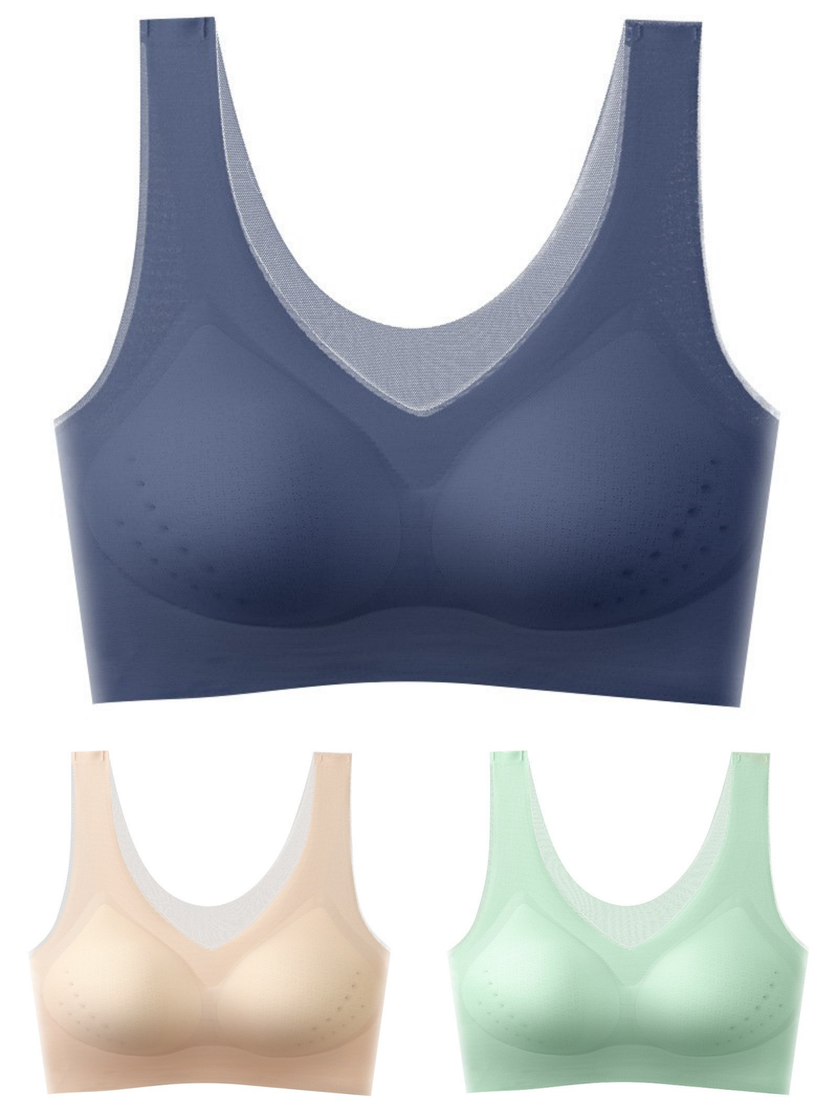 【Compra 3 y llévate 3 gratis】【40-120 kg】2025, sujetador push-up de seda helada sin costuras