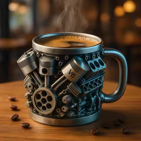 🎁☕【📢📢Η χαμηλότερη τιμή για περιορισμένο χρονικό διάστημα!!!💥】Κούπα καφέ από ανοξείδωτο ατσάλι με κινητήρα V6/V8
