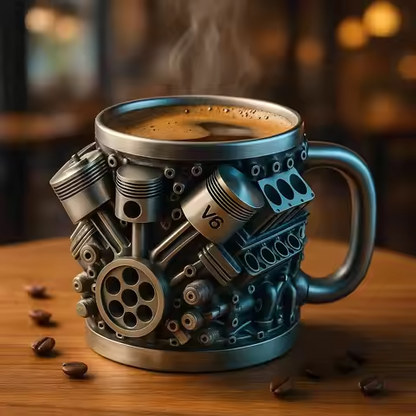 🎁☕【📢📢Η χαμηλότερη τιμή για περιορισμένο χρονικό διάστημα!!!💥】Κούπα καφέ από ανοξείδωτο ατσάλι με κινητήρα V6/V8