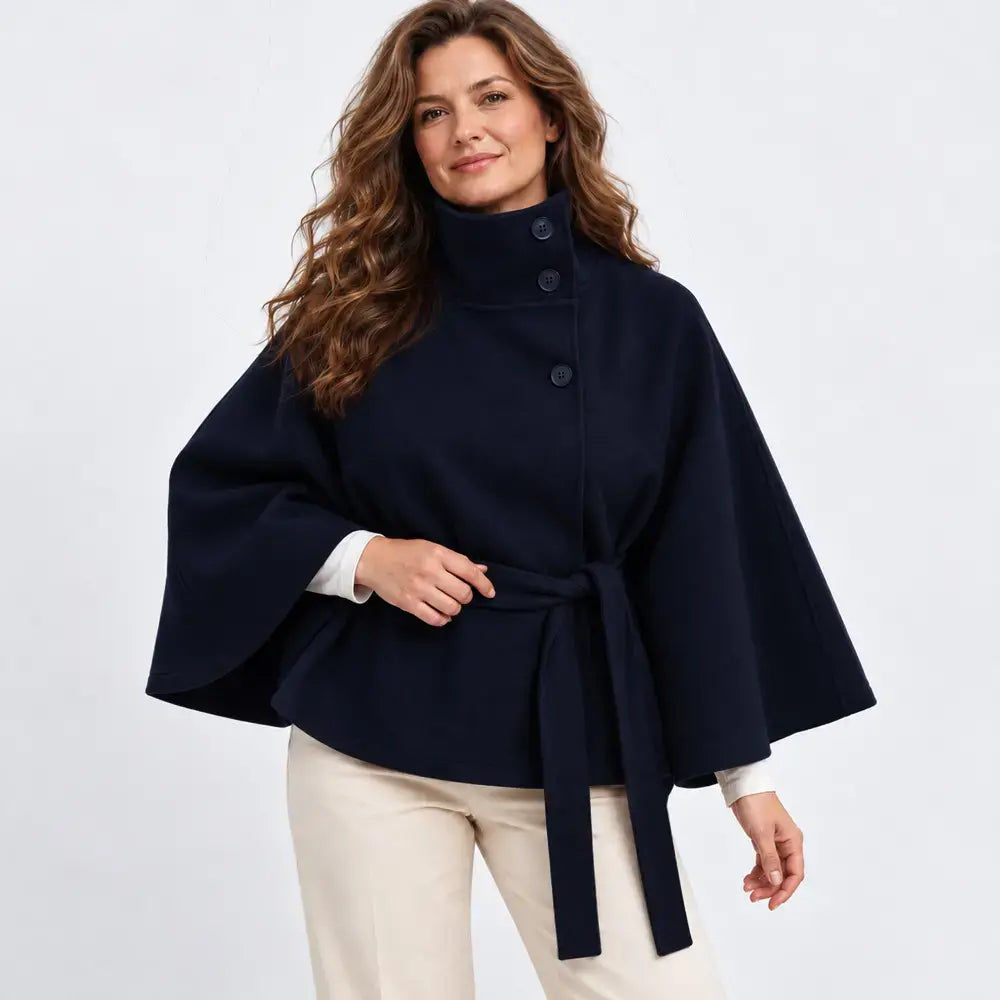 🧥Magas gallérú női köpeny kabát, különleges megjelenés,elegáns őszi-téli viselet🤎