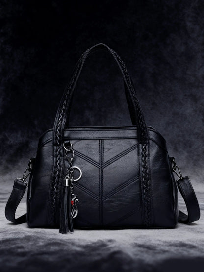 👜💟【50% ZĽAVA】Veľkoobjemová mäkká kožená kabelka s tromi priehradkami, vodeodolná a odolná voči poškriabaniu