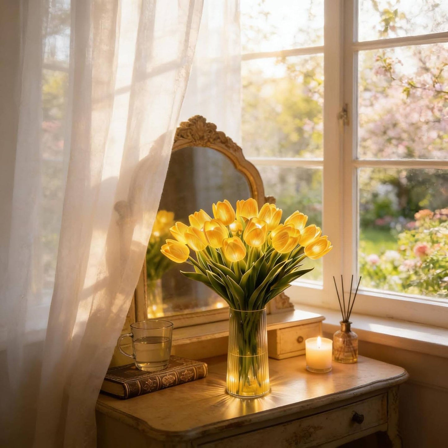 🌷🌷Kytica 15 tulipánov na nočné svetlo