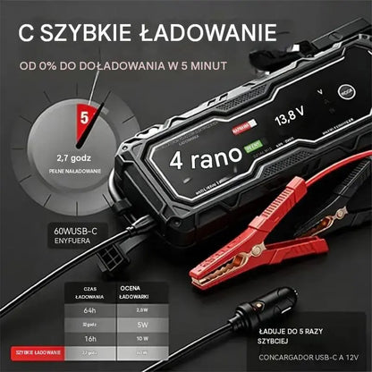 🔋 Inteligentna ładowarka do akumulatorów samochodowych 12 V – ładuj, testuj i konserwuj swój akumulator! ⚡
