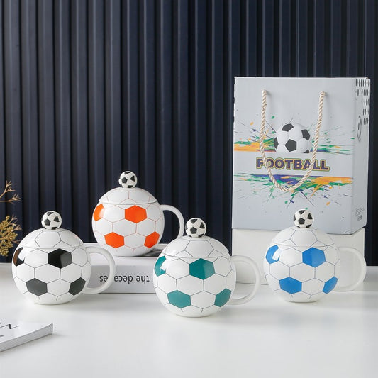 ⚽️ Taza de cerámica de alta calidad de la Copa del Mundo con tapa: recuerdo deportivo