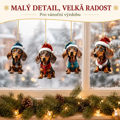 🎄【9 darab】🐕 Karácsonyfadíszek kiskutyák formájában