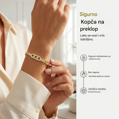 ✨ 50 % popust! 🔷 Ženska zlata zapestnica s cirkoni 💫