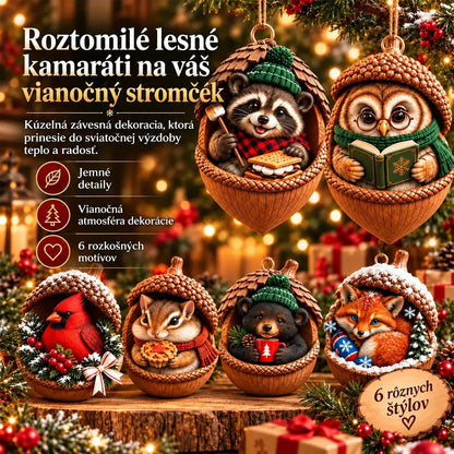 🎉【Kúpte 6 kusov a získajte 6 kusov zadarmo】12 kusov za 20,00 €🤩 🎁Nový 2D akrylový vianočný dizajn so zvieratami v tvare šišky