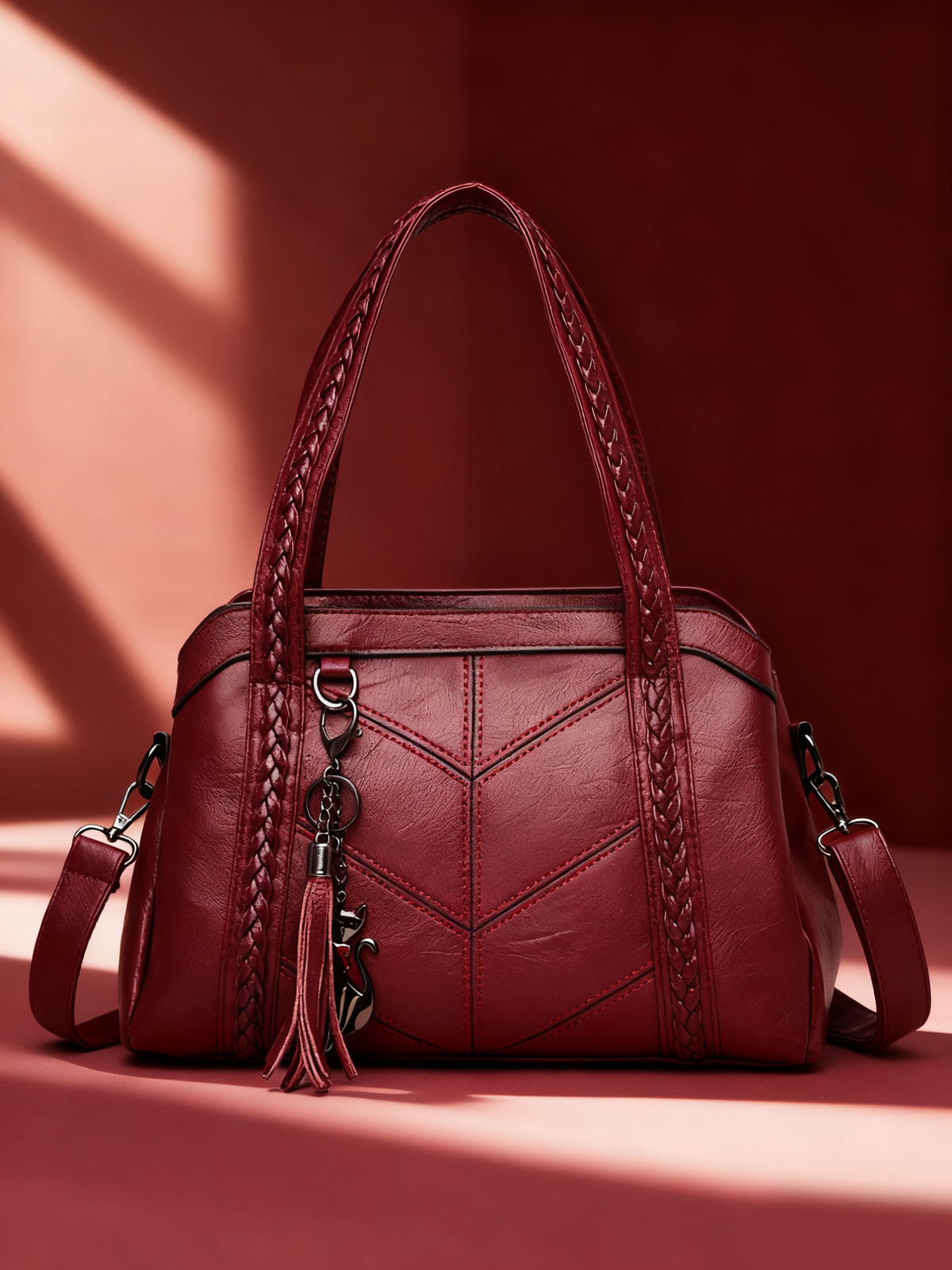 👜💟【50% ZĽAVA】Veľkoobjemová mäkká kožená kabelka s tromi priehradkami, vodeodolná a odolná voči poškriabaniu