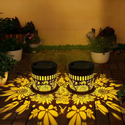 Lámpara Solar de Pared con Proyector de Mandala para Jardín y Patio