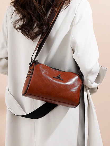 Bolso de cuero suave de gran capacidad, bolso de hombro para mujer