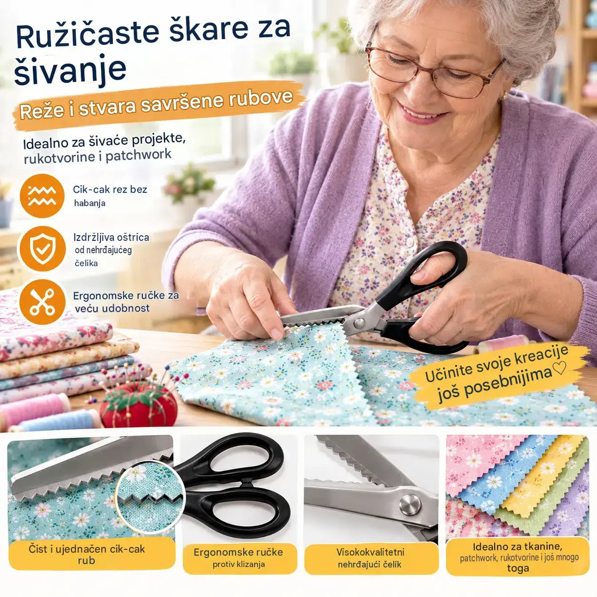 Kupi 1, dobi 1 gratis (2 artikla)  23 eura！ Profesionalne nazubljene škare – Oštre nazubljene škare