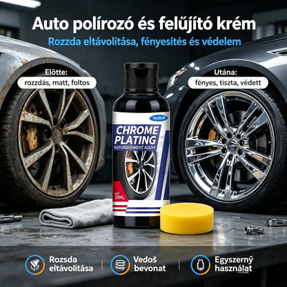 🚗✨Nagy szilárdságú krómozó és polírozó paszta autóipari krómozáshoz, amely eltávolítja a rozsdát és védi a bevonatot.
