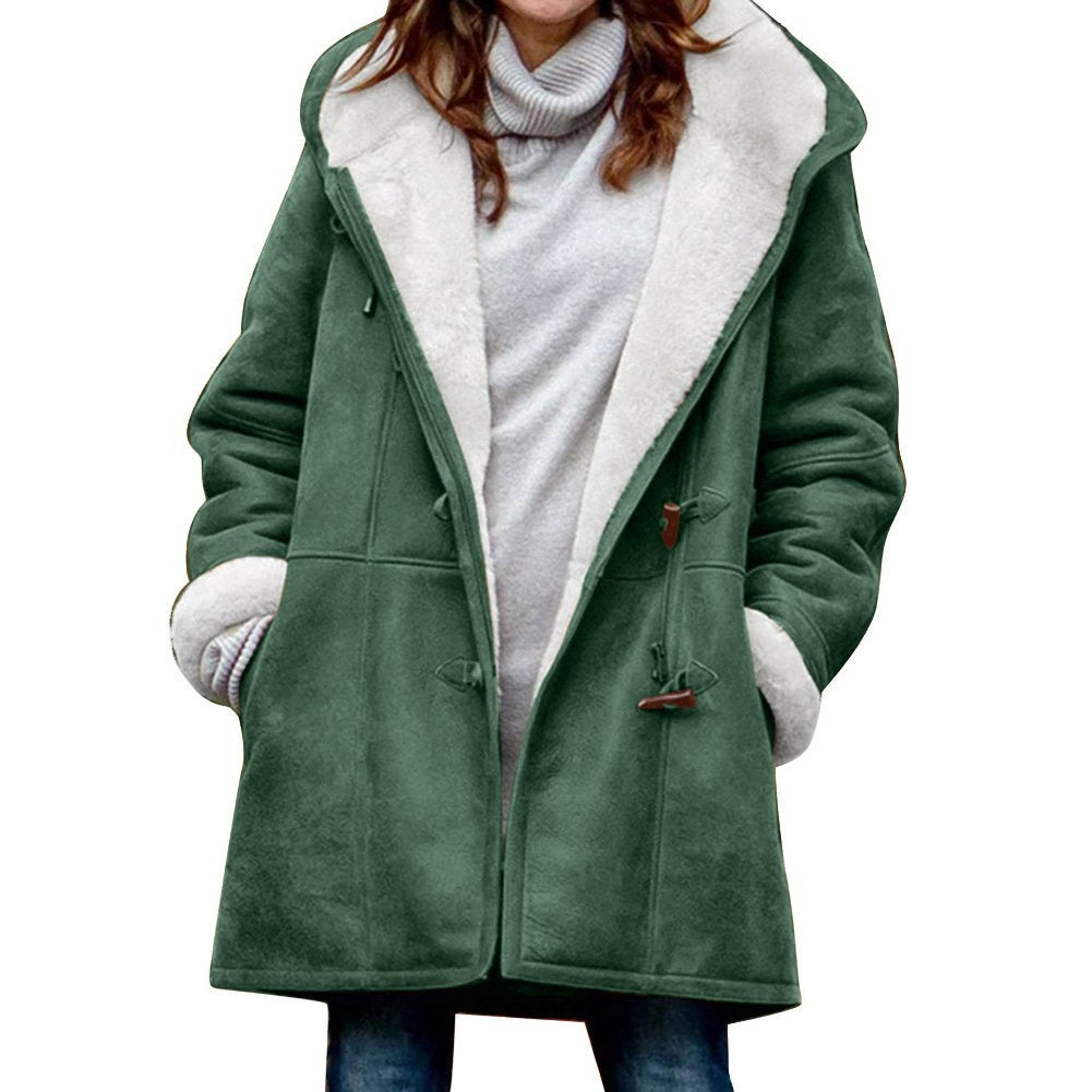 🥼🐏💖【Új téli kollekció – 50% kedvezmény】【S–5XL】2026-ös stílusos és meleg női velúr dzseki gyapjúbéléssel – lezser téli kabát
