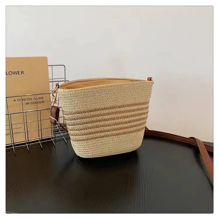 🌿 Bolso Bandolera de Rafia Artesanal con Gran Capacidad | Elegante, Cómodo y Perfecto para Verano