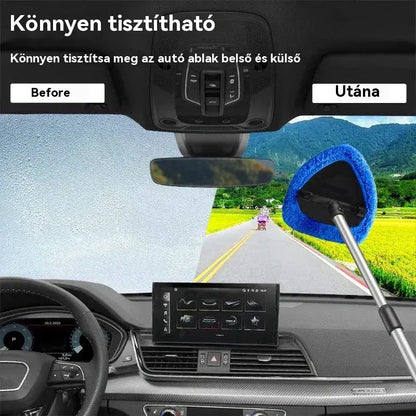 🎁【1 háromszög alakú műanyag darab + 4 szövethuzat】Autó szélvédő tisztító készlet - kihúzható és forgatható 1 darabban