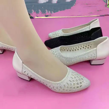 👡【Kupi 1 in dobi 1 brezplačno】【35-41】Hot Diamond Mesh Hollow Breathable Mesh Hollow Hot Diamond Sandals for Ladies