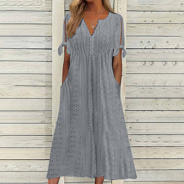 【🔥Świetna oferta】【Rozmiary 5XL】Prosta damska letnia sukienka, mieszanka bawełny i lnu, wygodna i oddychająca