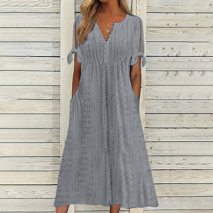 【🔥Świetna oferta】【Rozmiary 5XL】Prosta damska letnia sukienka, mieszanka bawełny i lnu, wygodna i oddychająca