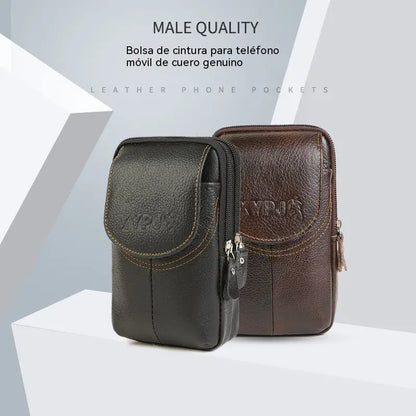 [Compra uno y llévate otro gratis]Riñonera de cuero auténtico para hombre